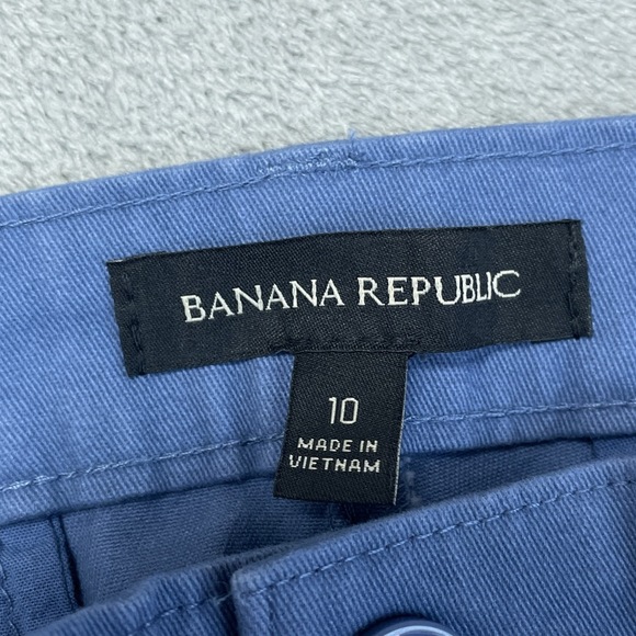 Banana Republic Women's 10 Pleat Front Blue 97% Cotton 3% Spandex NWT d1433 - Picture 3 of 6